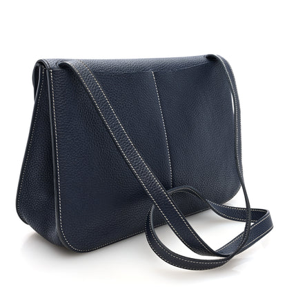 Hermes Taurillon Clemence Halzan 31 GM Bleu Saphir 3 of 10