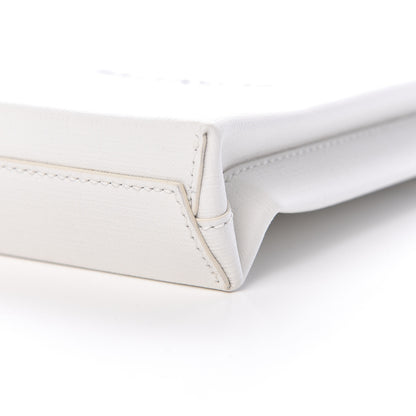Balenciaga Squared Calfskin Logo Shopping Envelope Clutch White 6 of 10