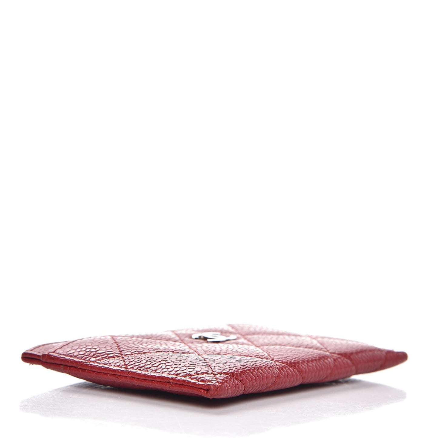 Caviar Quilted Card Holder Red