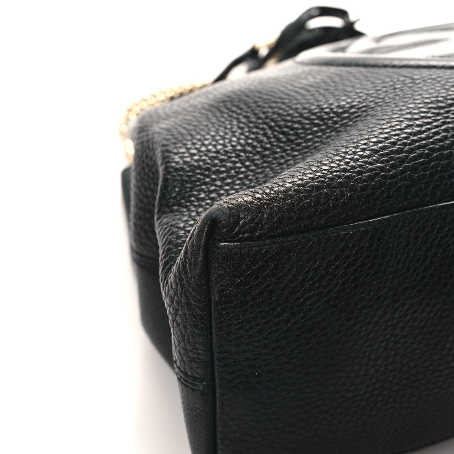 Gucci Pebbled Calfskin Medium Soho Chain Shoulder Bag Black 9 of 13