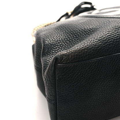 Gucci Pebbled Calfskin Medium Soho Chain Shoulder Bag Black 9 of 13