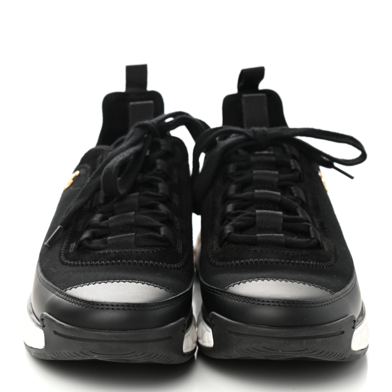 Chanel Velvet Calfskin Mixed Fibers CC Sneakers 39.5 Black 2 of 9