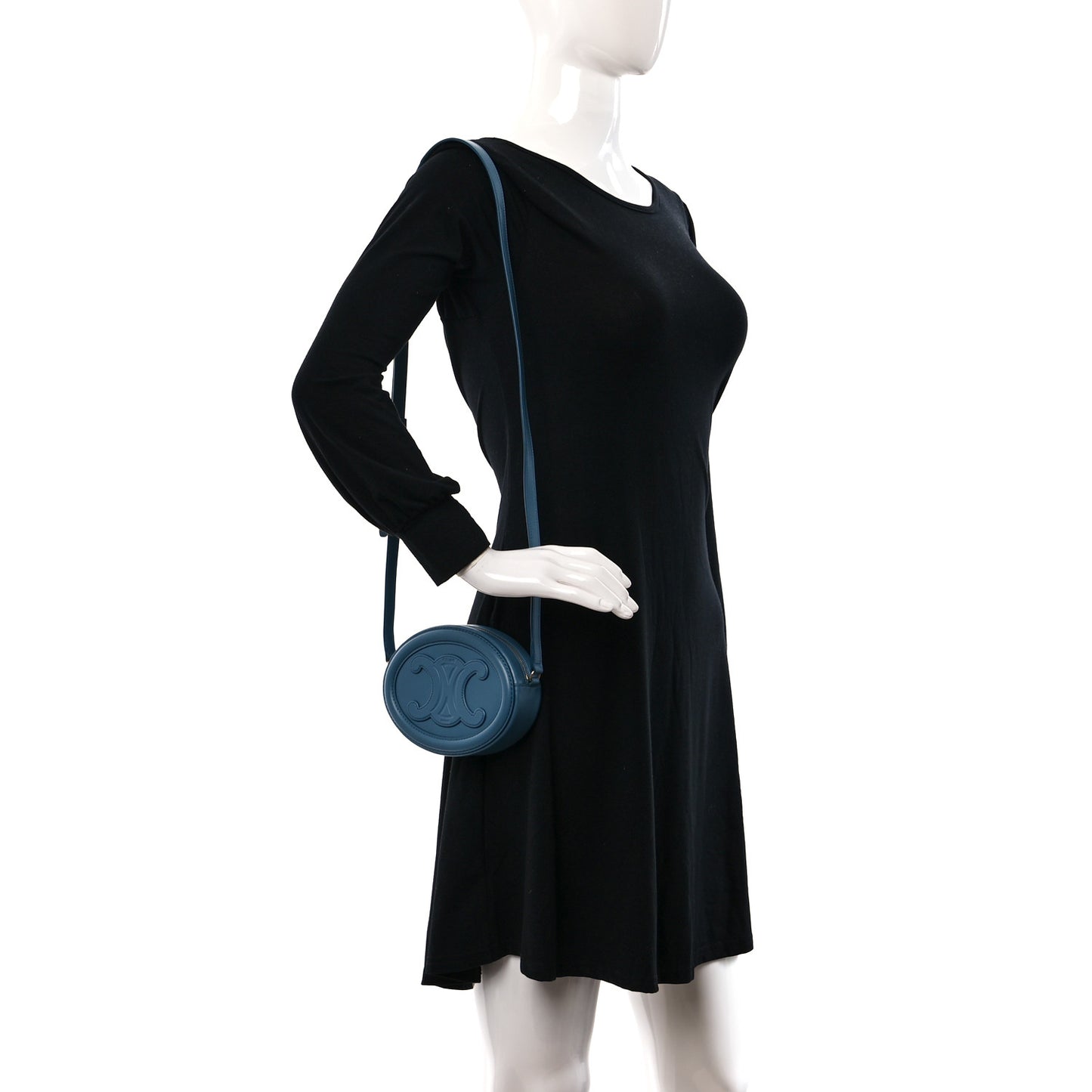 Smooth Calfskin Cuir Triomphe Oval Bag Denim