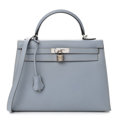 Hermes Epsom Kelly Sellier 32 Bleu Lin 1 of 20