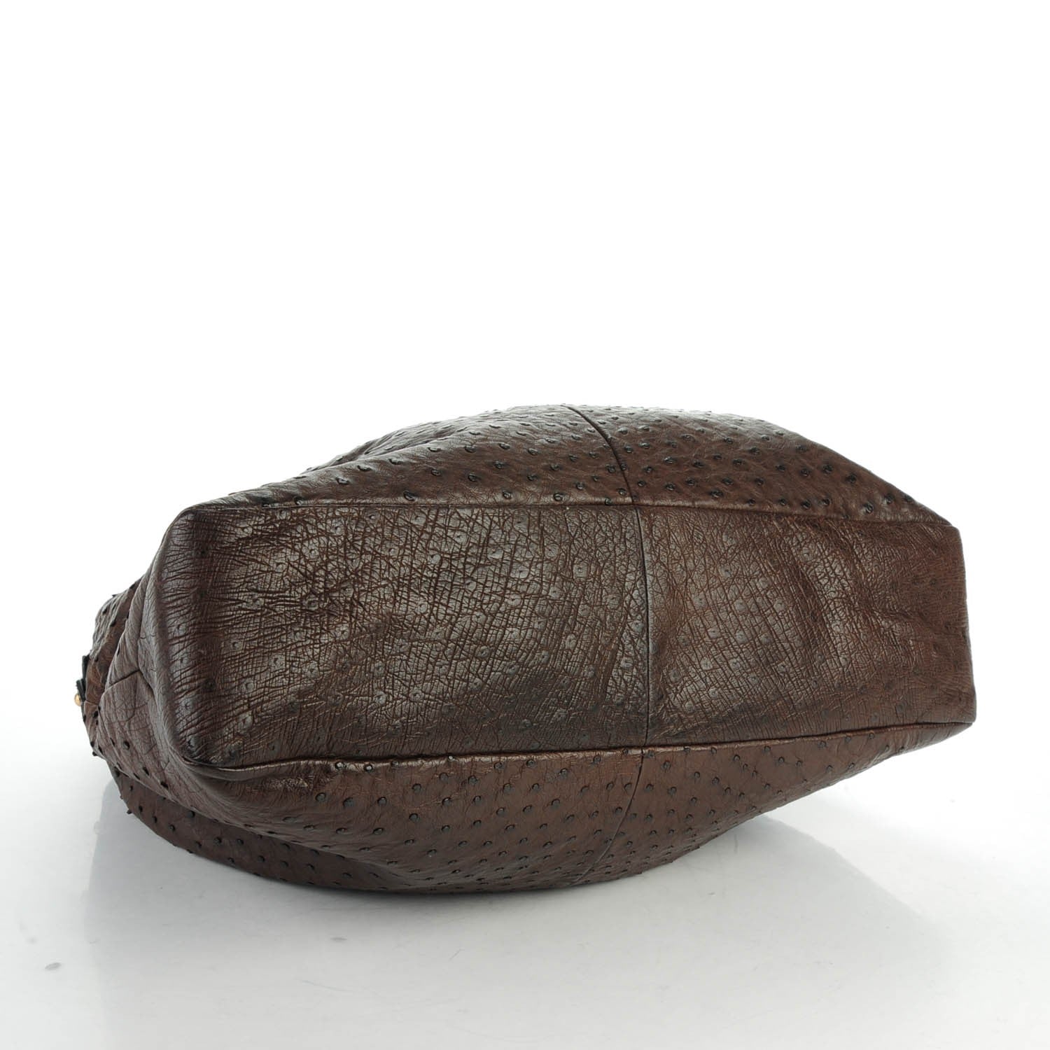 Gucci Ostrich Large Horsebit Chain Hobo Brown 4 of 7