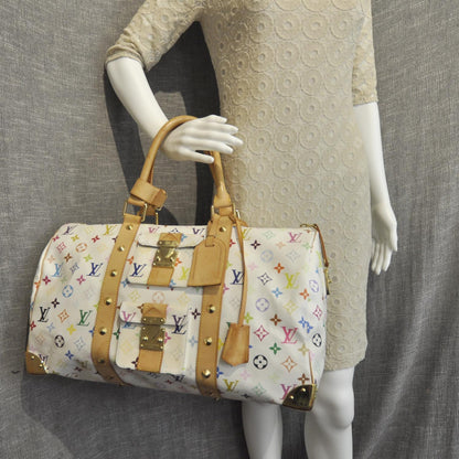 Louis Vuitton Monogram Multicolor Keepall 45 White 2 of 10