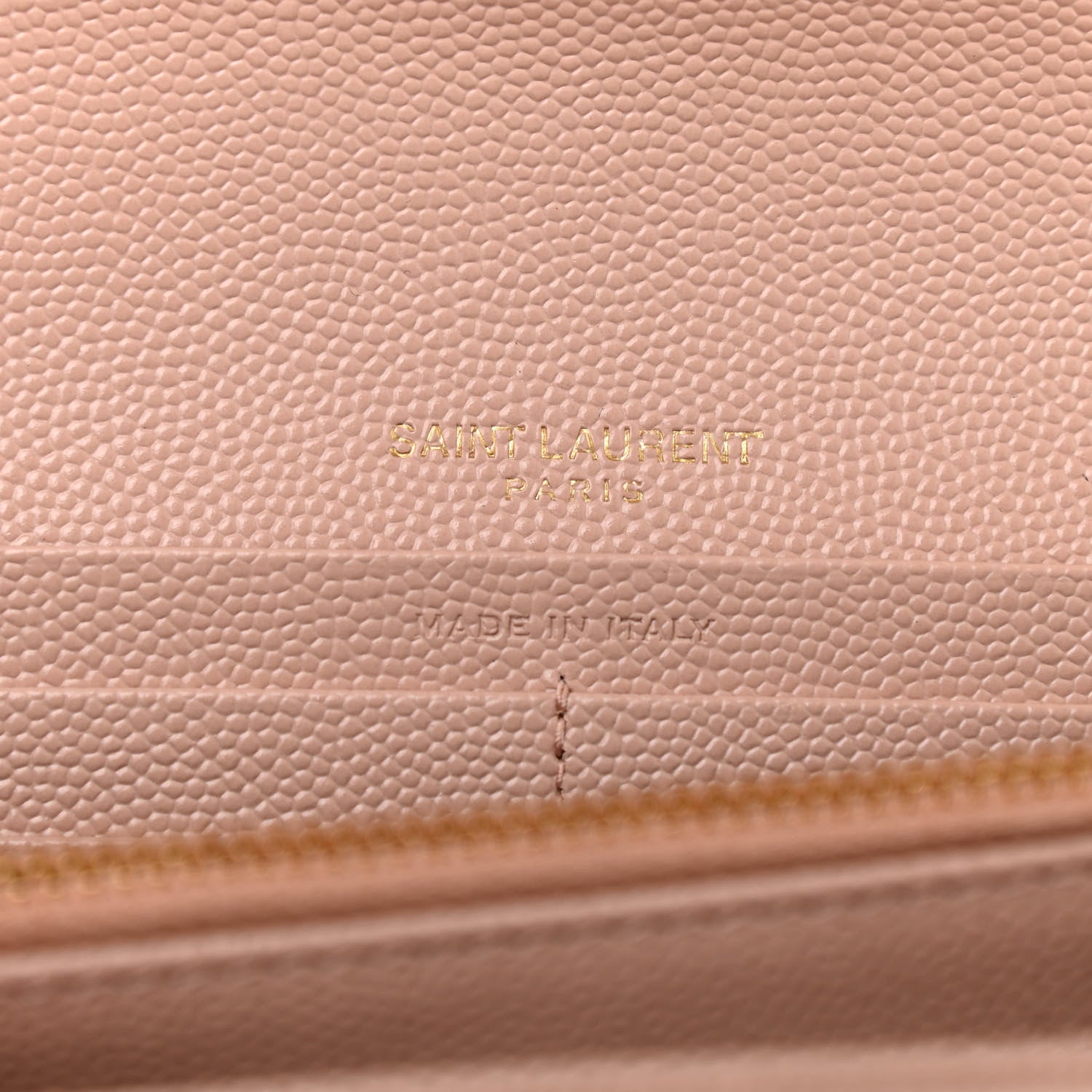 Saint Laurent Grain De Poudre Matelasse Chevron Monogram Wallet Pale Pink 6 of 10