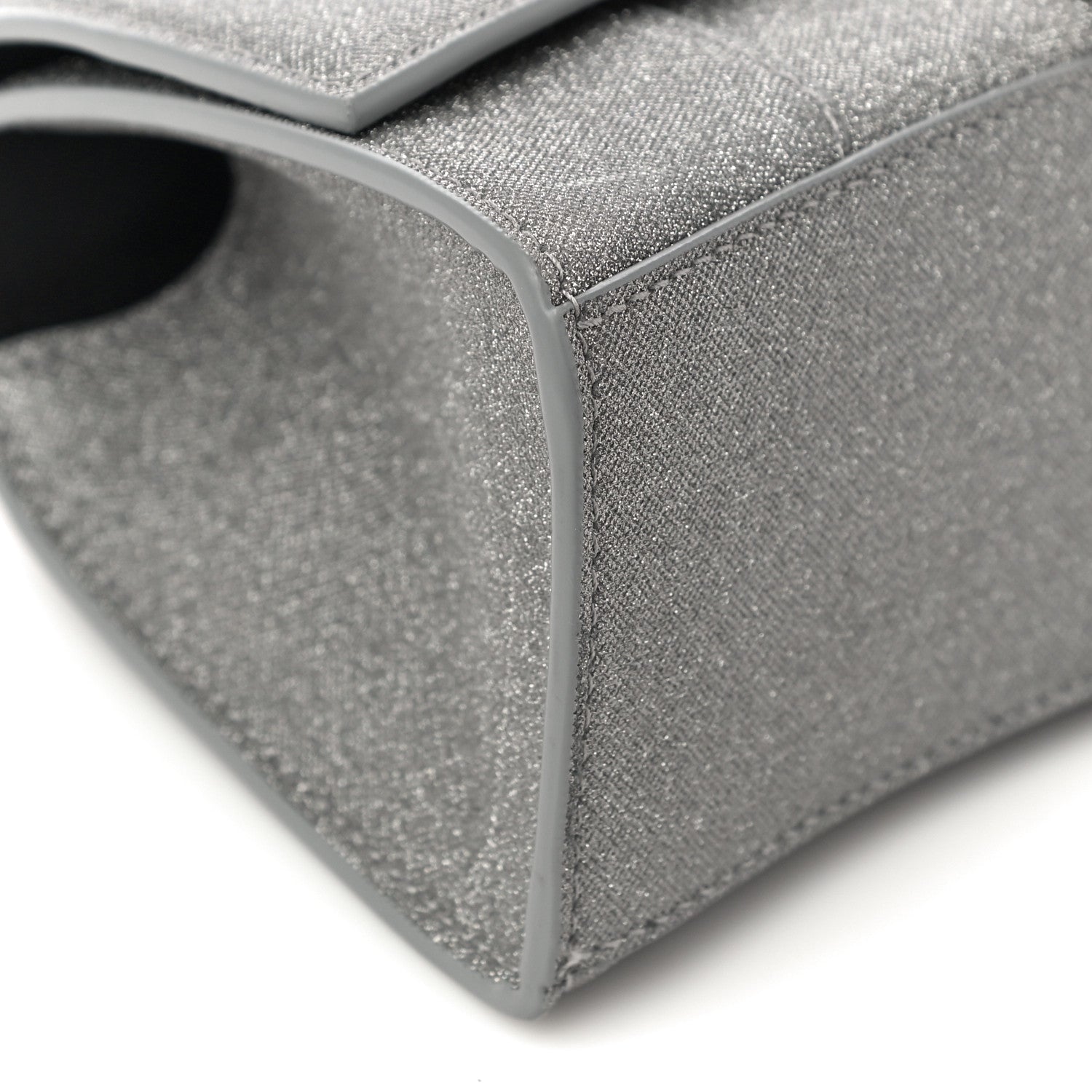 Balenciaga Glitter Fabric Hourglass Top Handle Bag XS Grey 10 of 11