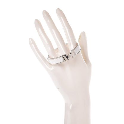 Hermes Enamel Narrow Clic Clac H Bracelet PM White 2 of 5