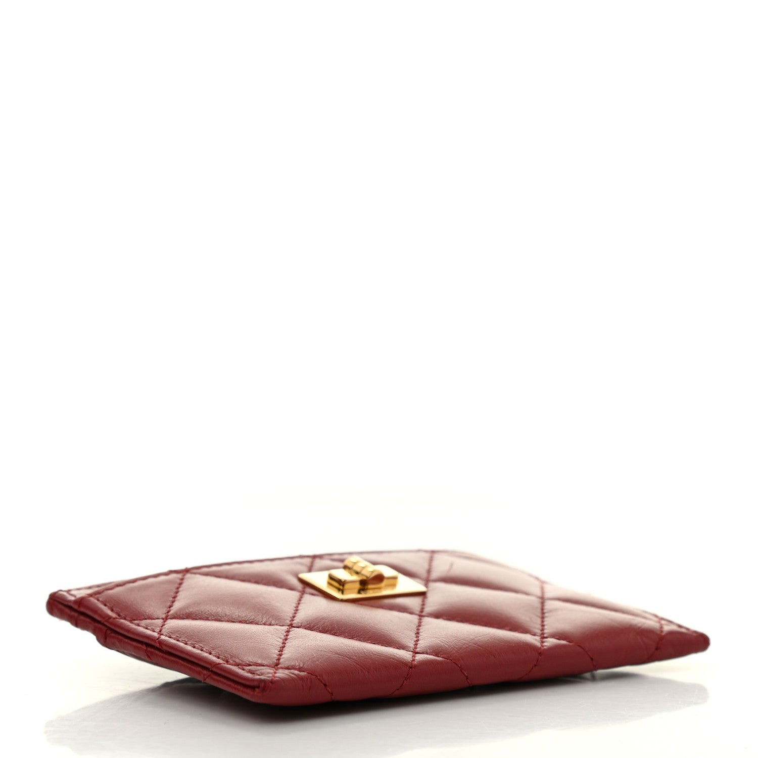Chanel Aged Calfskin Quilted Reissue Card Holder Red 4 of 11