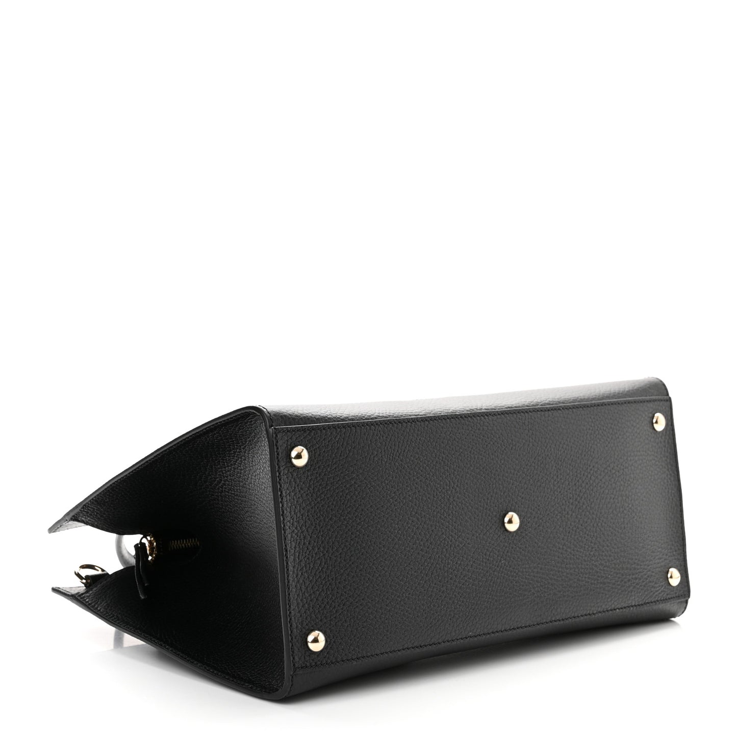 Dollar Calfskin Large Soho Top Handle Satchel Black