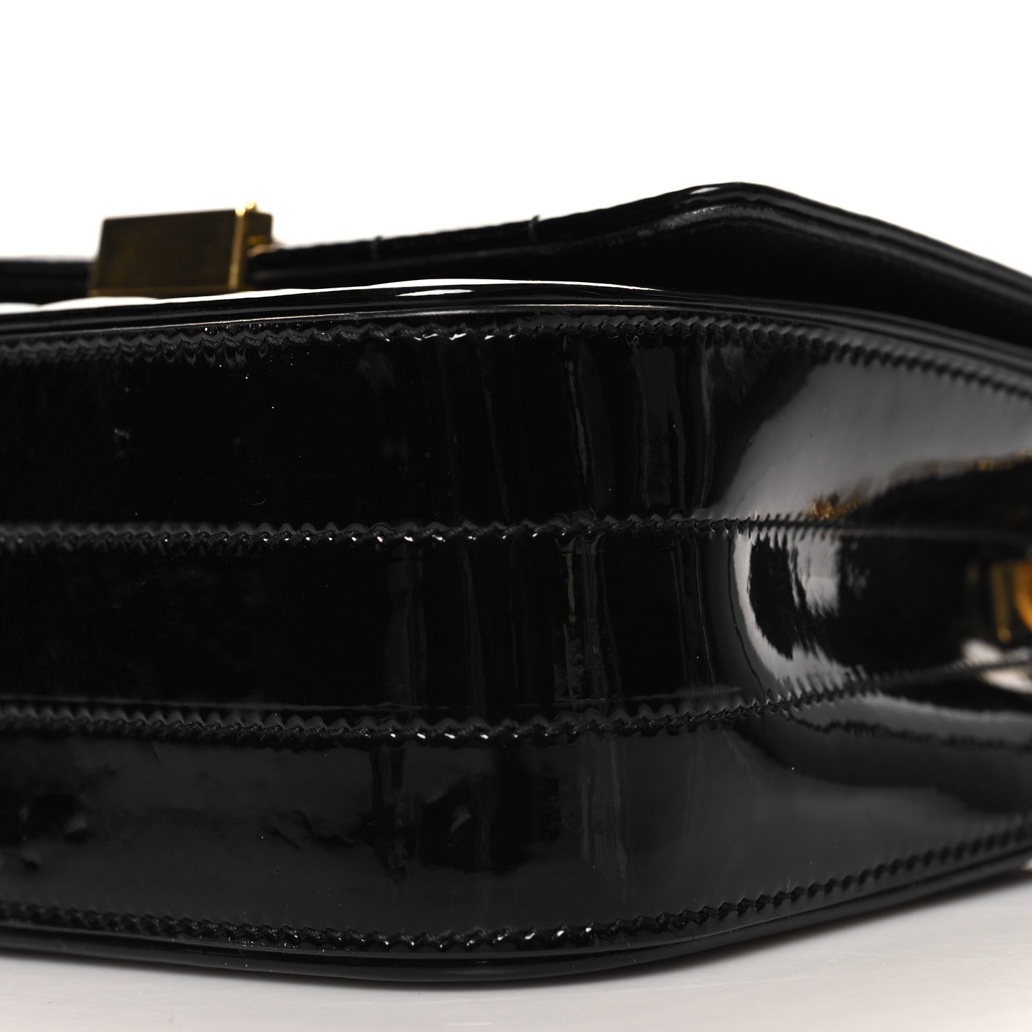 Saint Laurent Patent Matelasse Monogram Small Vicky Chain Bag Black 9 of 12