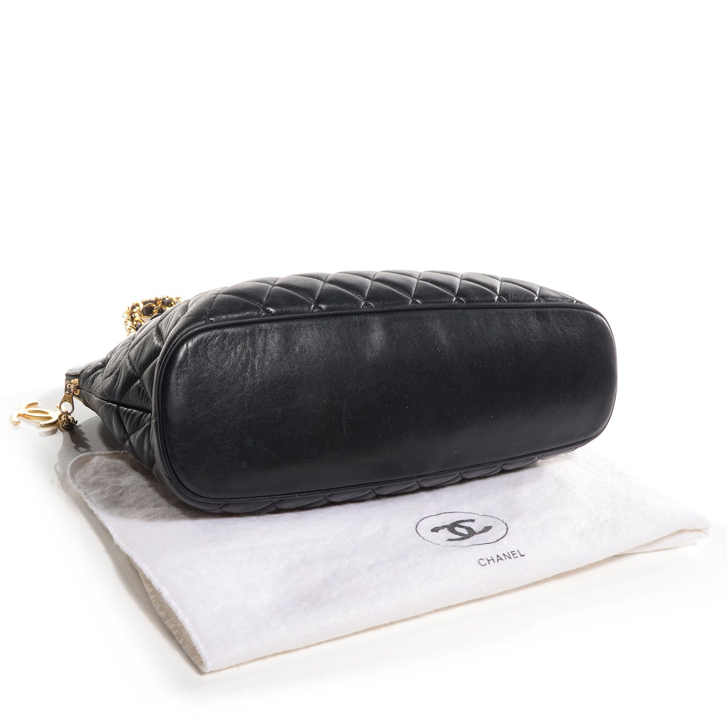 Lambskin Quilted Shoulder Bag Black