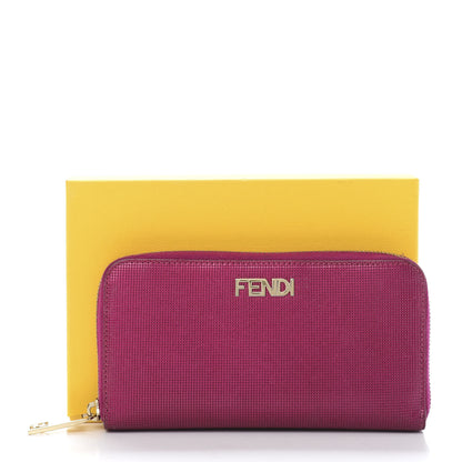 Fendi Vitello Birkin Logo Zip Around Wallet Rosa 12 of 12