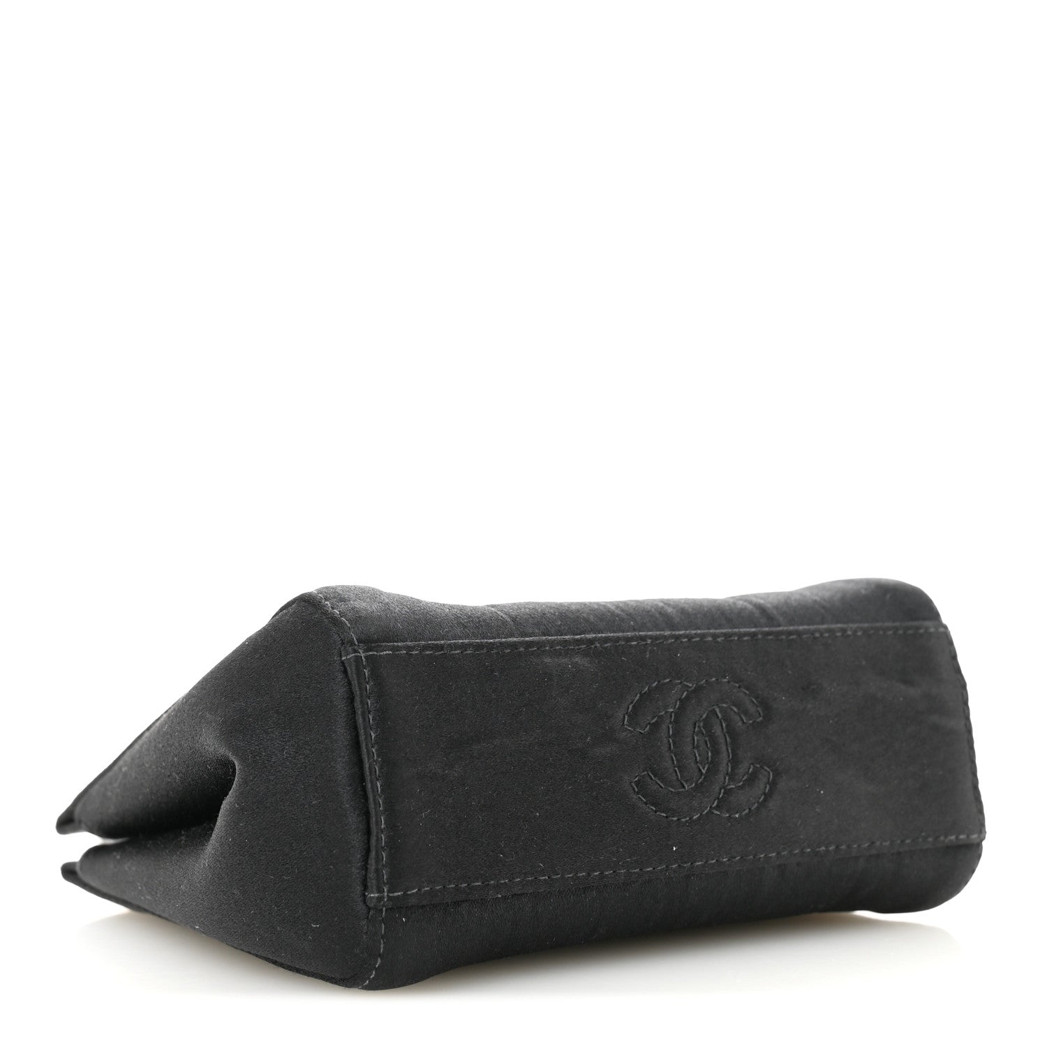 Chanel Satin Crystal Small Camellia Evening Bag Black 4 of 12