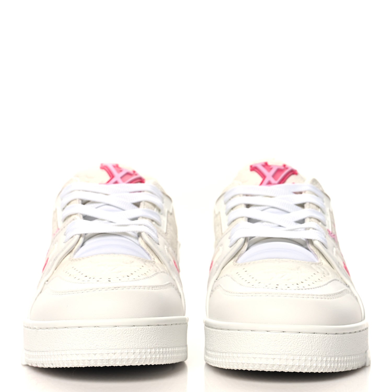 Louis Vuitton LV X TM Embossed Monogram Cherry Blossom LV Trainer Sneakers 37 White 3 of 10