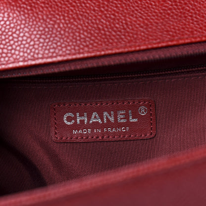 Chanel Caviar Quilted New Medium Boy Flap Dark Red 10 of 14