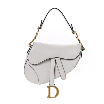 Christian Dior Grained Calfskin Mini Saddle Bag White 1 of 10