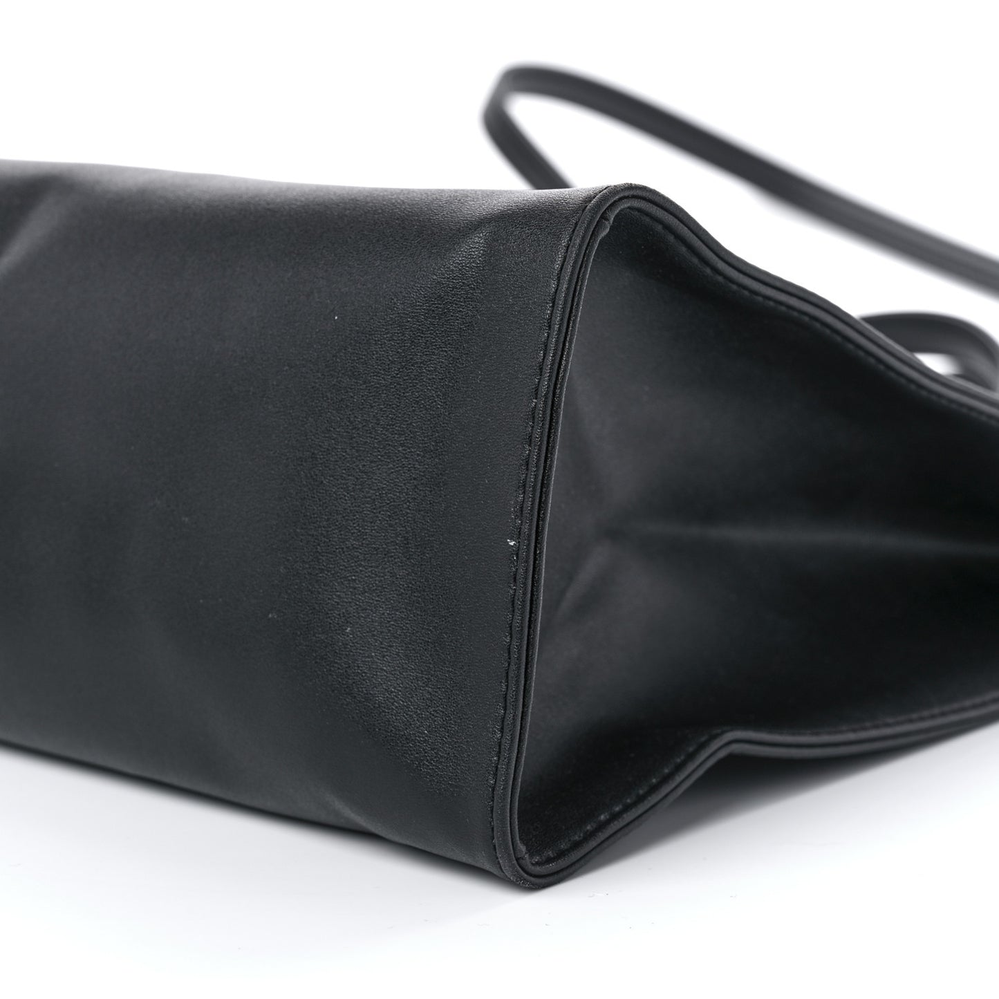 Vegan Leather Medium Shopping Bag Black