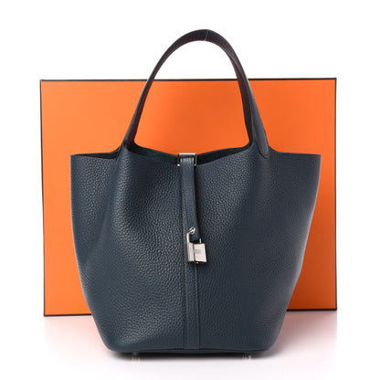 Hermes Taurillon Clemence Picotin Lock 22 MM Vert Cypress 11 of 11