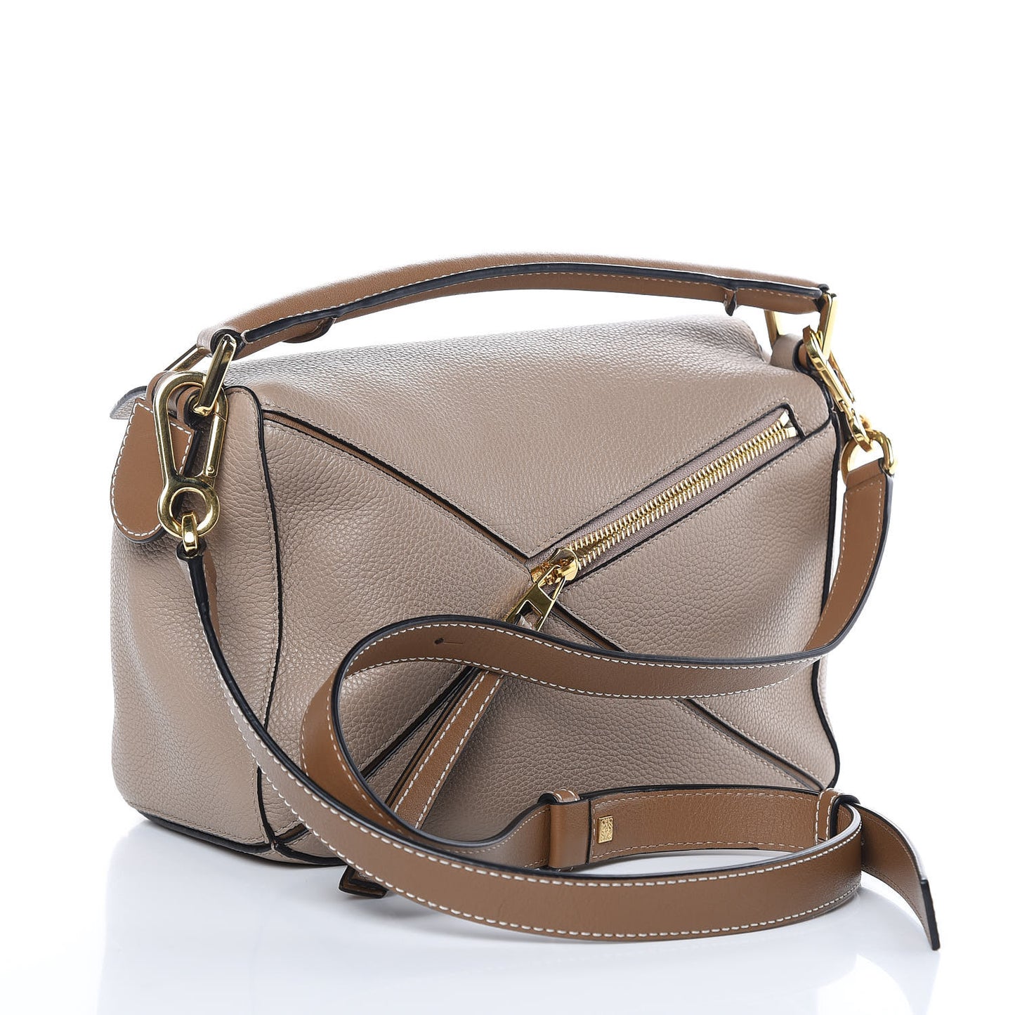 Grained Calfskin Small Puzzle Bag Sand Mink