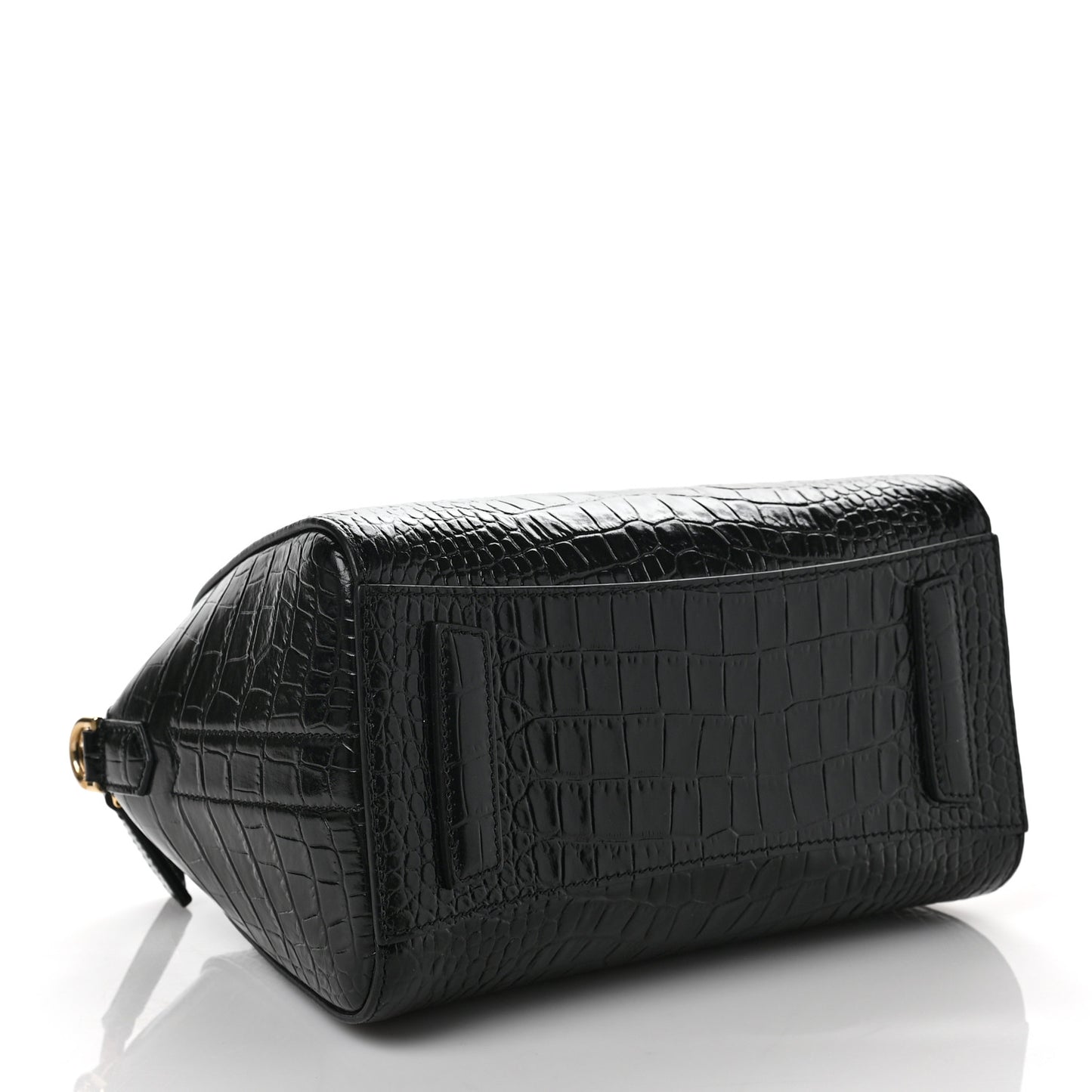 Calfskin Crocodile Embossed Mini Antigona Black