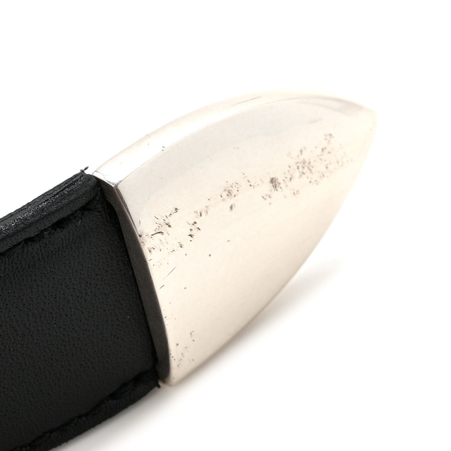 Saint Laurent Brushed Calfskin Folk Buckle Belt 95 38 Black 7 of 7