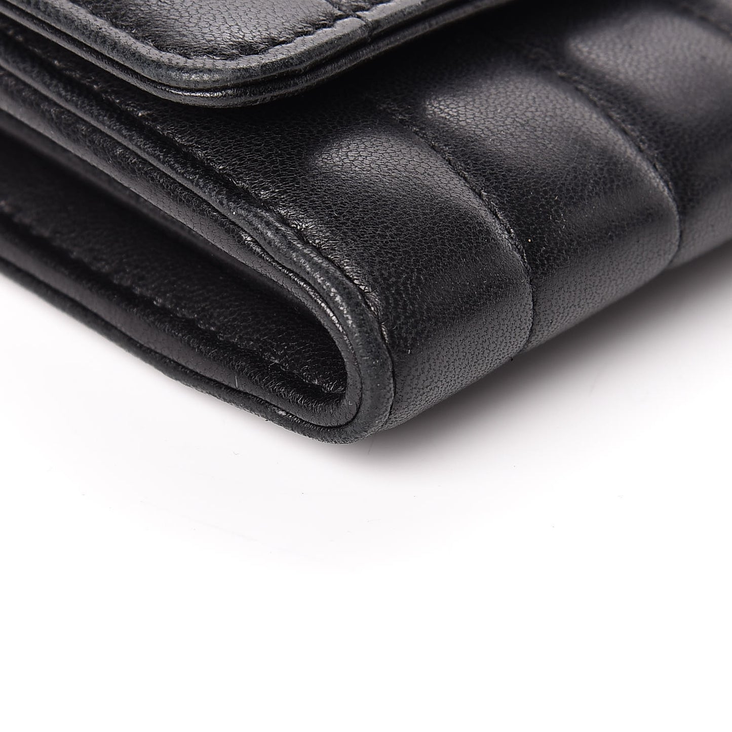 Lambskin Matelasse Monogram Large Vicky Continental Wallet Black