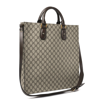 Gucci GG Supreme Monogram Web Animalier Bee Vertical Tote Brown 3 of 9