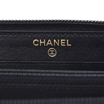 Chanel Caviar Quilted Small Boy Zip Around Wallet Black 6 of 9