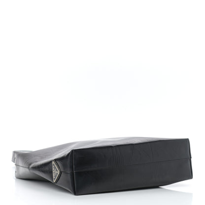 Prada Calfskin Embossed Shoulder Bag Black 4 of 12