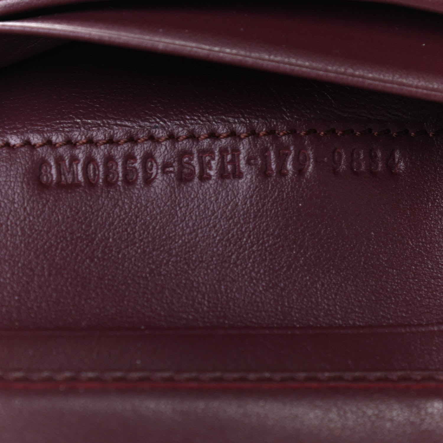 Fendi Vitello Century Bi-Color Peekaboo Compact Wallet Grigio Polvere Bordeaux 7 of 7