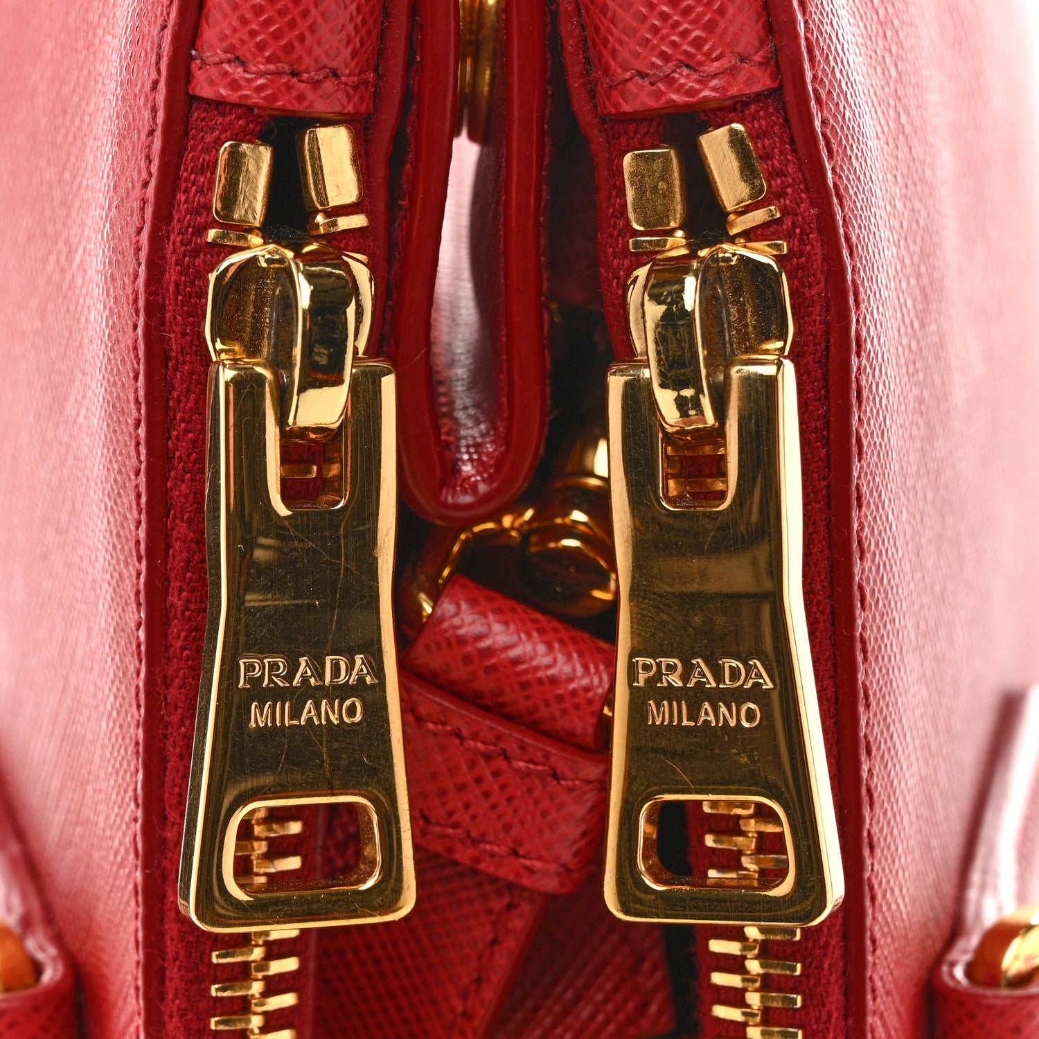 Prada Saffiano Lux Large Galleria Double Zip Tote Fuoco 11 of 14