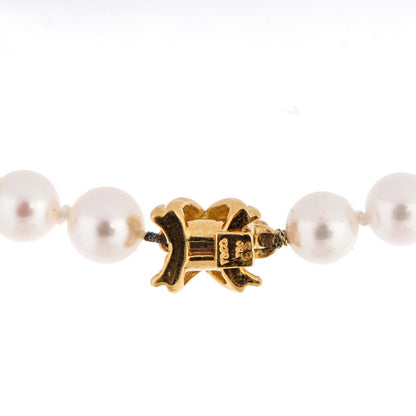 Tiffany 18K Yellow Gold 6.5mm Akoya Cultured Pearl Signature Necklace 3 of 5