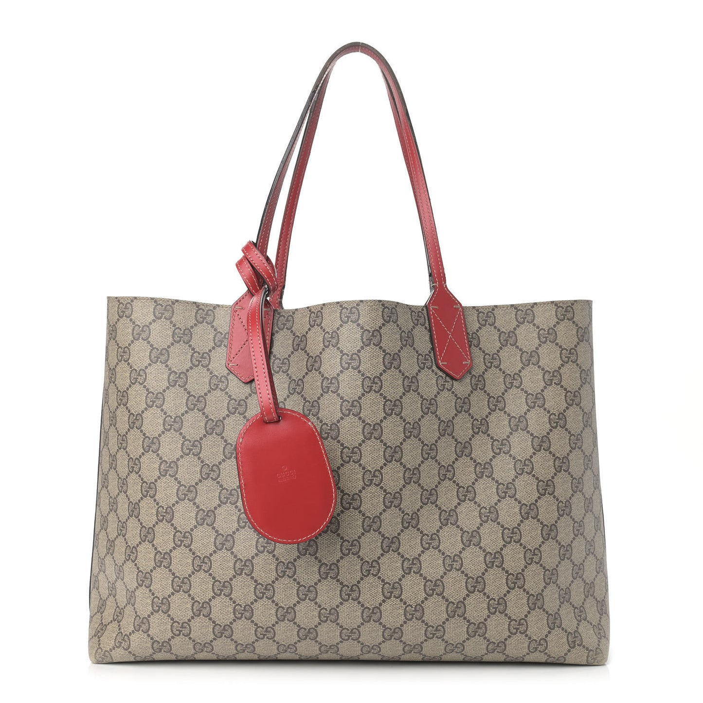 GG Supreme Medium Reversible Tote Beige Red
