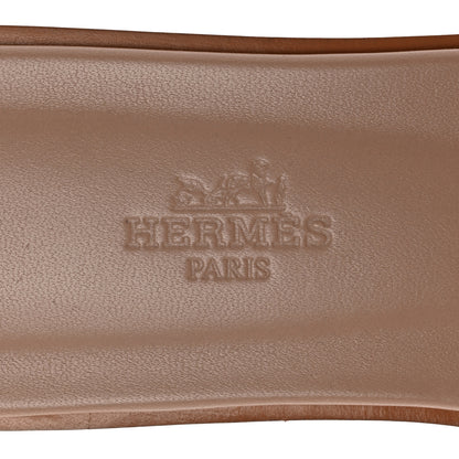 Hermes Box Calfskin Oran Sandals 36.5 Bois De Santal 7 of 9