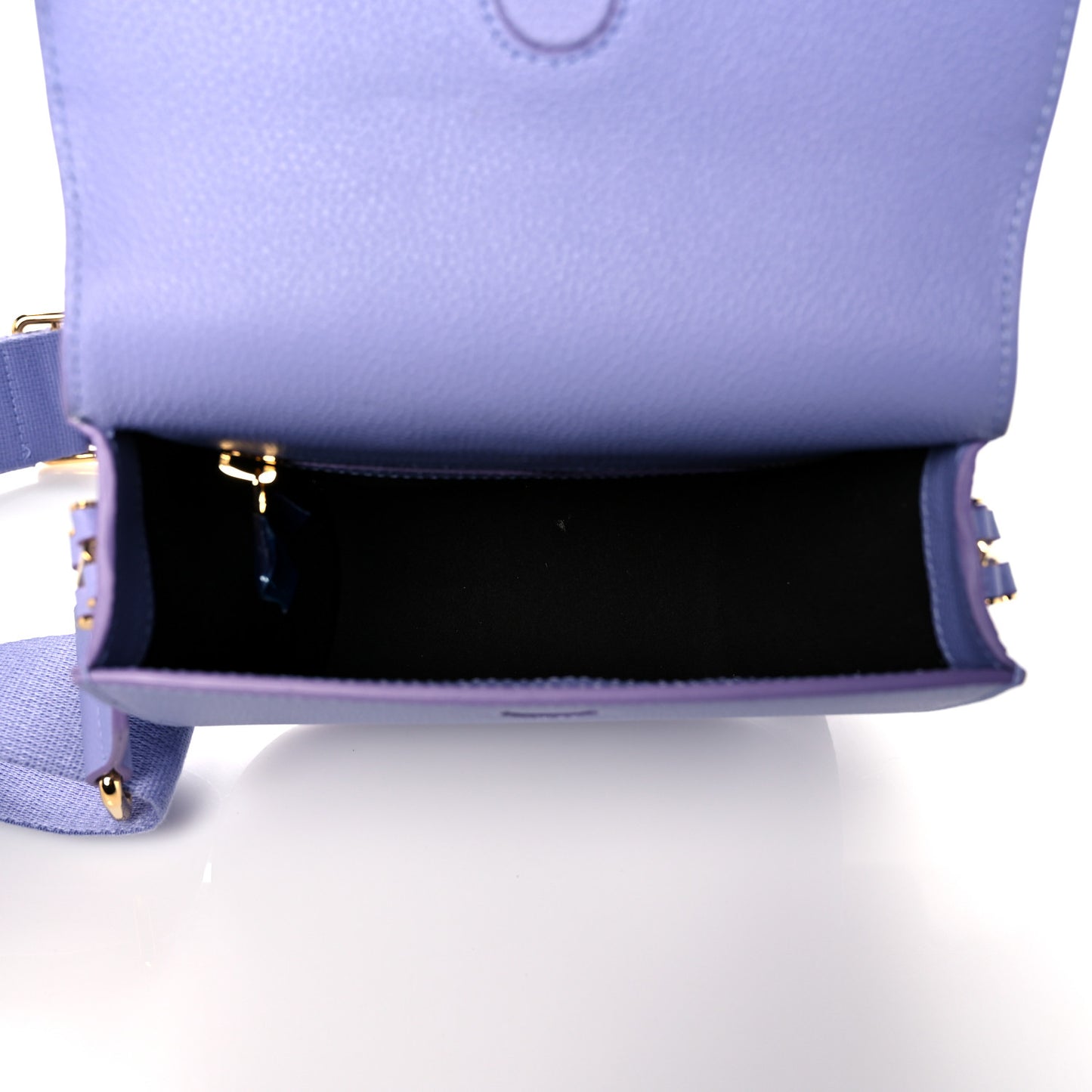 Calfskin Mini T Clasp Tara Crossbody Bag Hyacinth