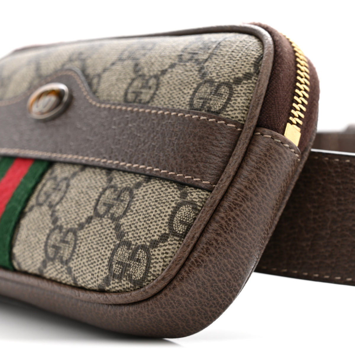 GG Supreme Monogram Ophidia Belted iPhone Case 75 30 Dark Brown