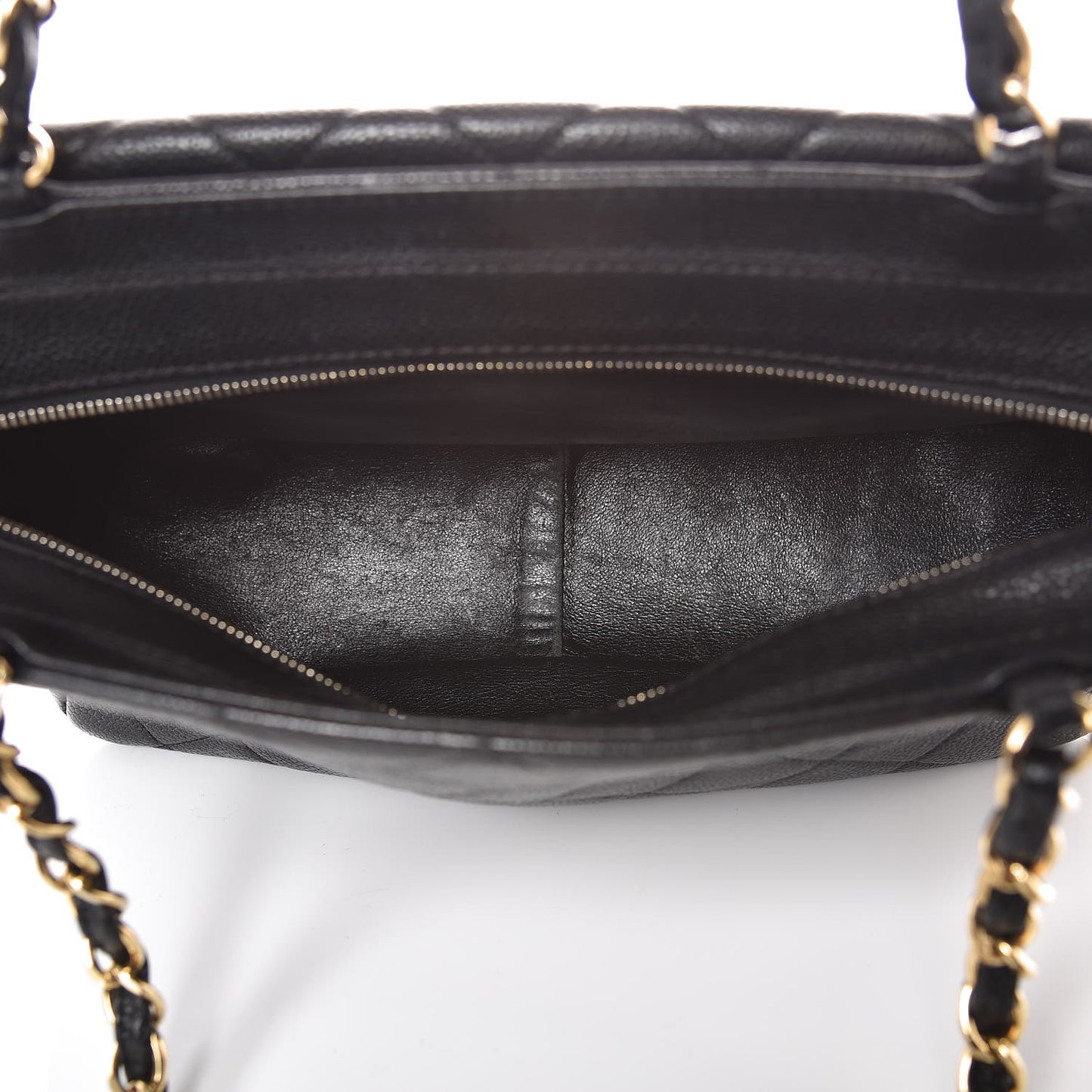 Caviar Quilted Flap Shoulder Bag Black