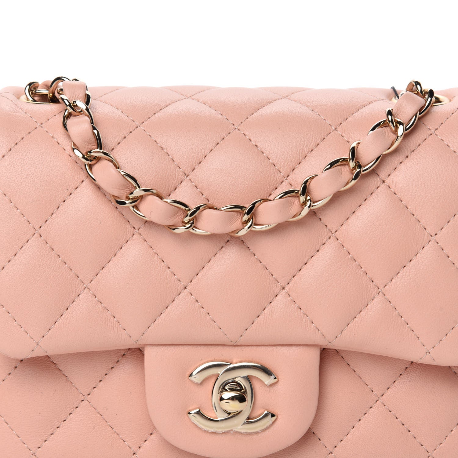 Chanel Lambskin Quilted Mini Square Flap Light Pink 9 of 9