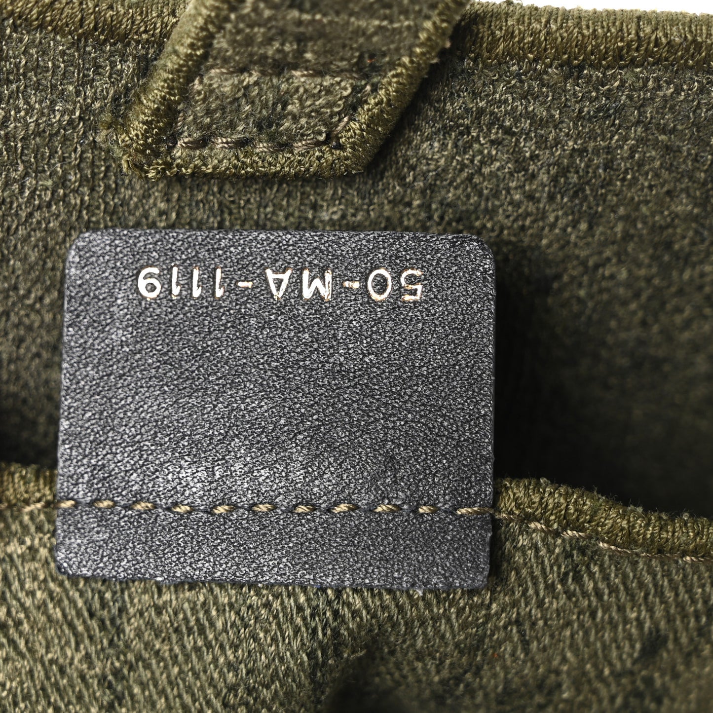 Oblique Embroidered Slim Saddle Belt Pouch Green
