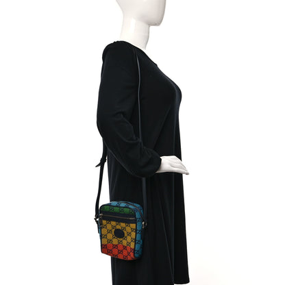 Gucci Monogram Multicolor Mini Retro Interlocking G Messenger Blue Rainbow Light Blue 2 of 9