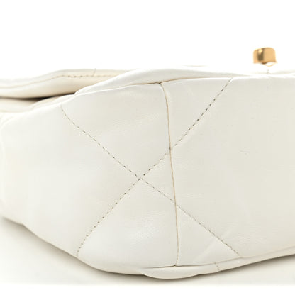 Chanel Goatskin Quilted Medium Chanel 19 Flap White 9 of 10