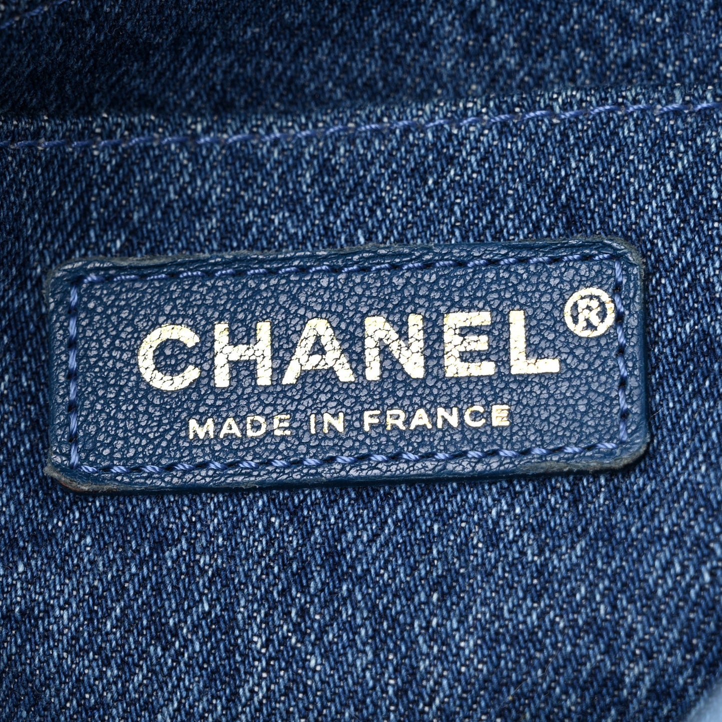Denim Shearling Hieroglyph Flap Blue