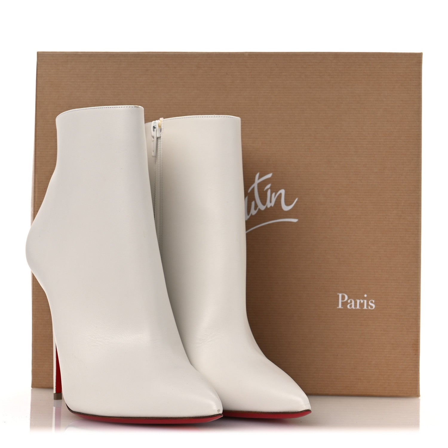 Christian Louboutin Calfskin So Kate Booty 100 Ankle Boots 40 Snow 13 of 13