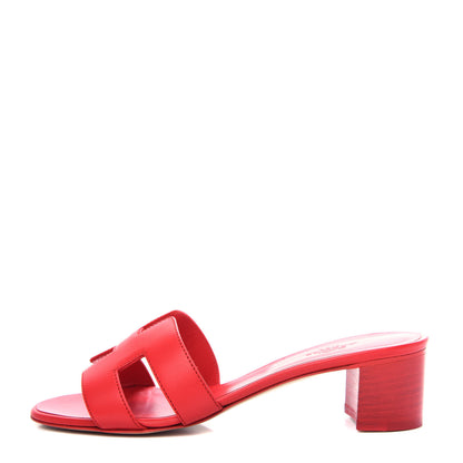 Hermes Calfskin Oasis Sandals 36 Rouge Bali 1 of 11