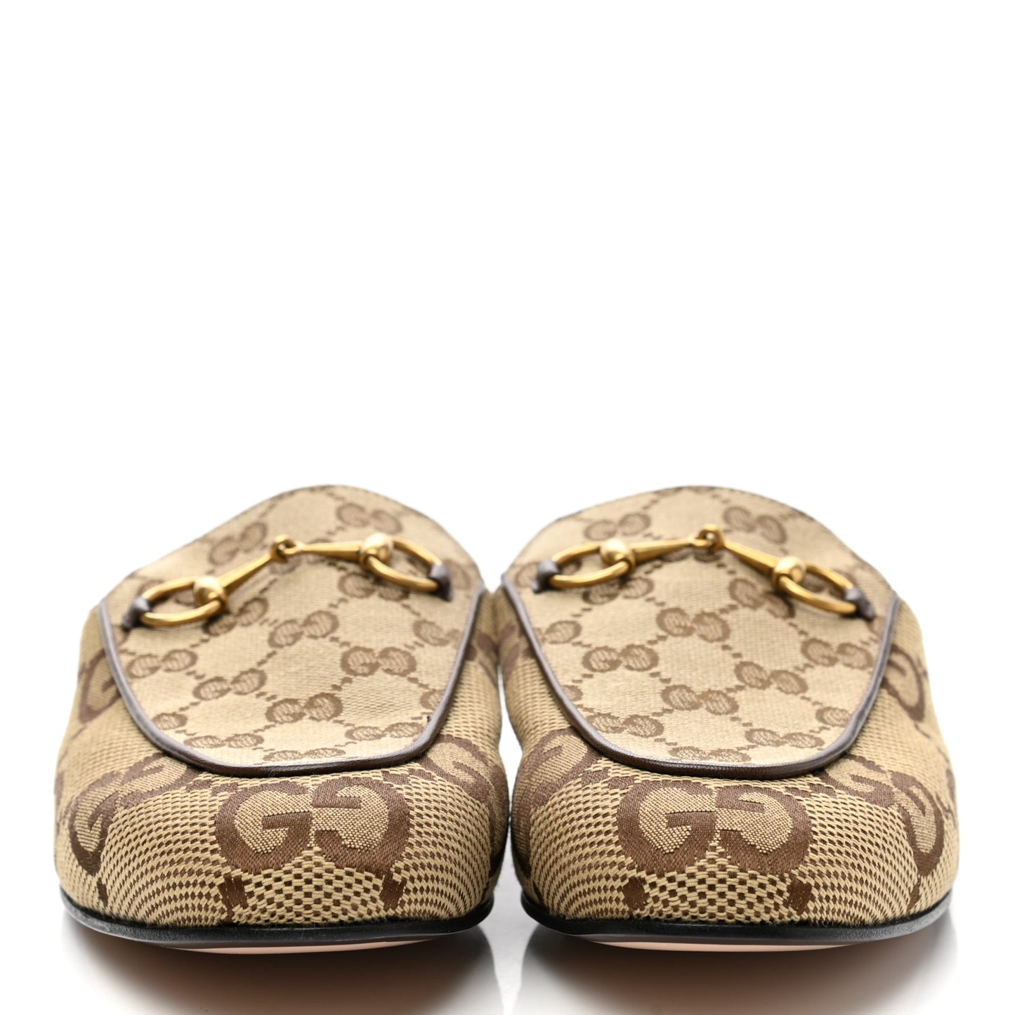 Monogram Jumbo GG Malaga Kid Womens Princetown Slippers 39.5 Camel Ebony New Acero Beige