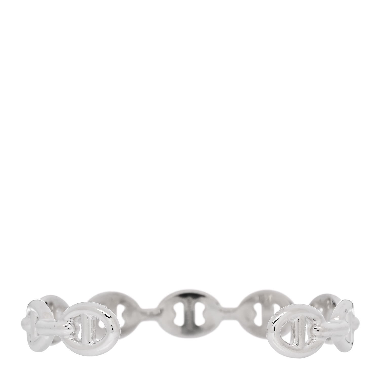 Hermes Sterling Silver MM Chaine d'Ancre Enchainee Cuff Bracelet ST 2 of 4