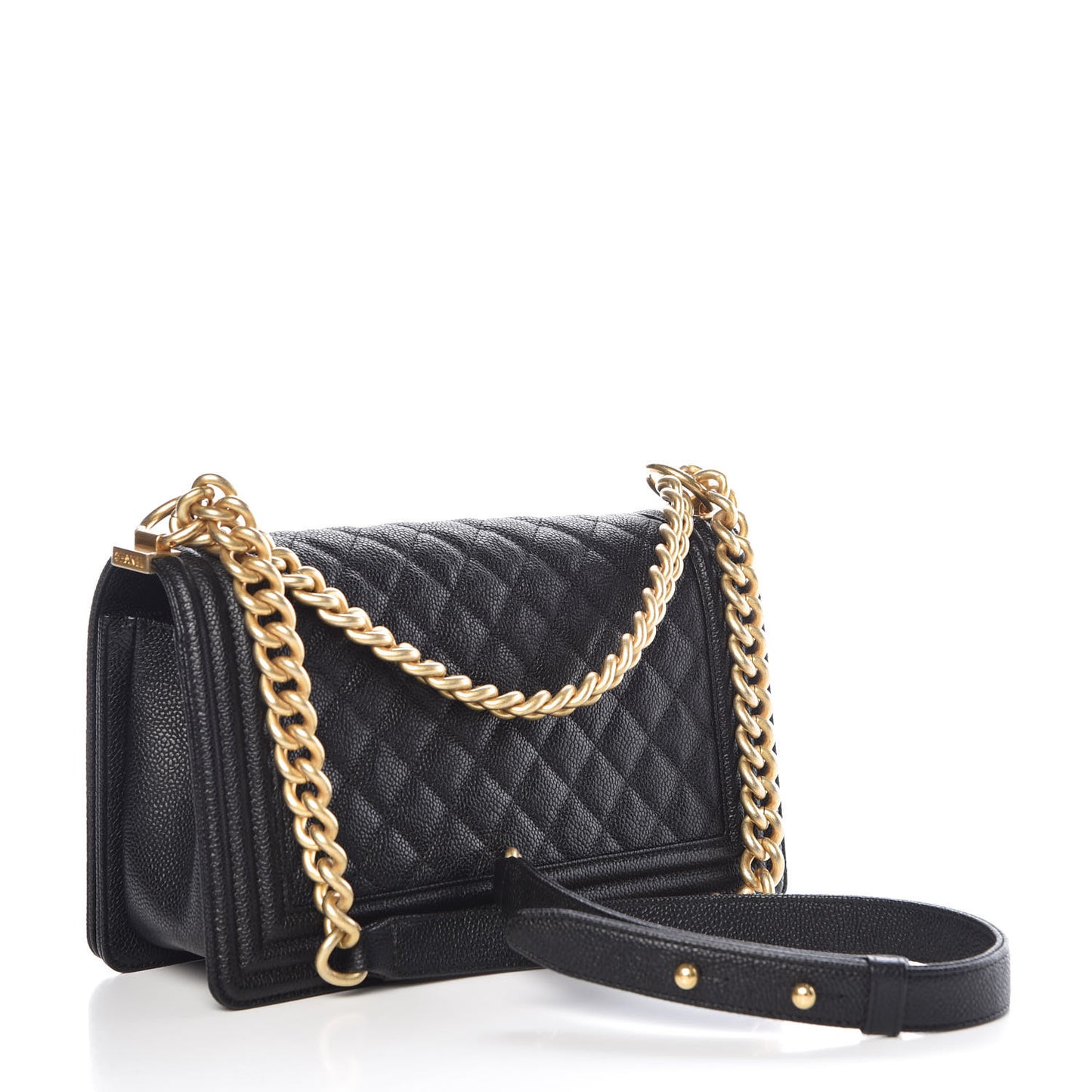 Caviar Quilted Medium Boy Flap Black