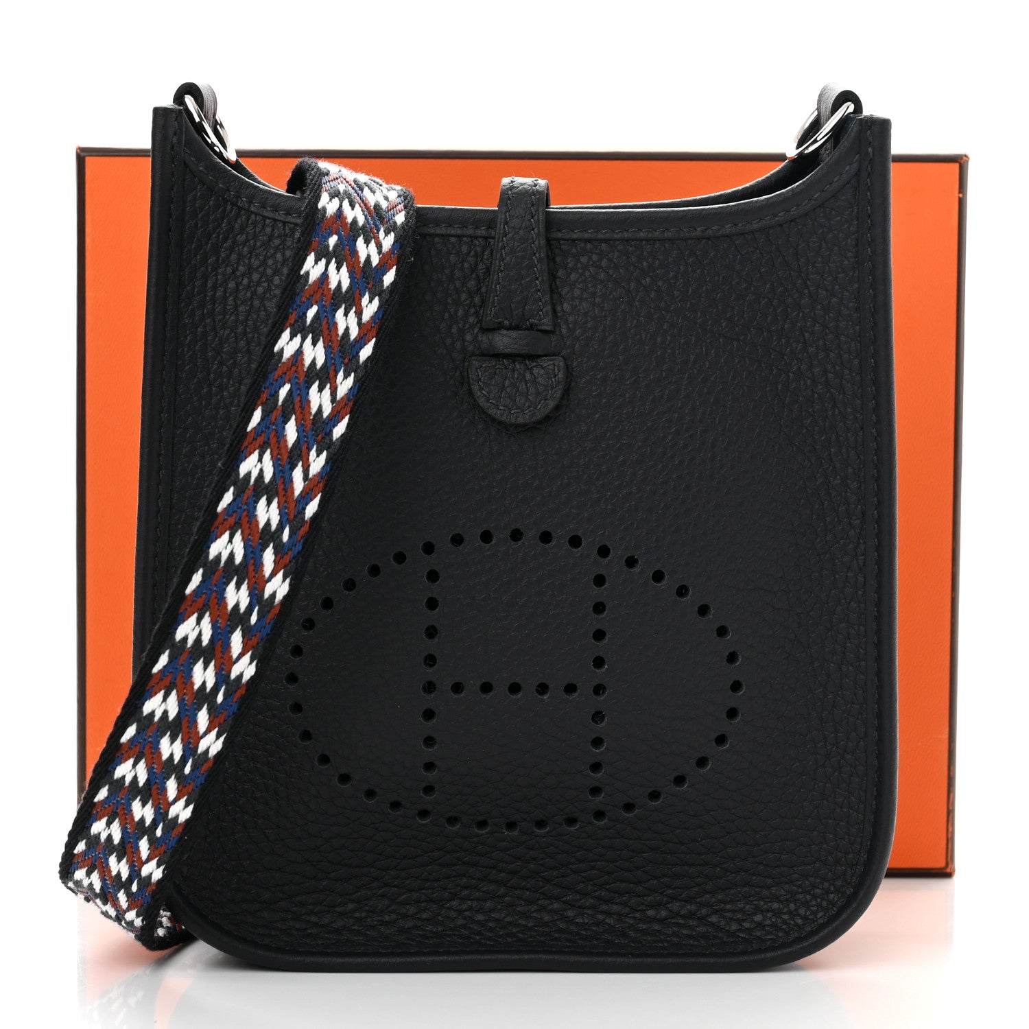 Hermes Taurillon Maurice Zigzag Evelyne TPM Black Bleu Zellige Indigo 11 of 11